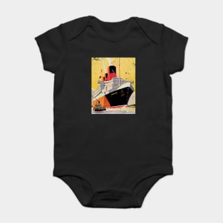 Poster Retro Ship Vintage Cruise Vessel Baby Bodysuit